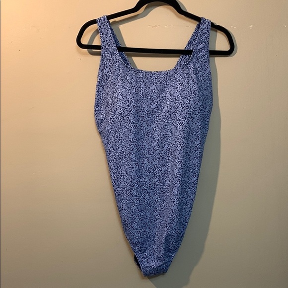 Lands' End Other - Lands’ End Women's Tugless X-Back One Piece Swimsuit Navy/Turquoise Mosaic Dot